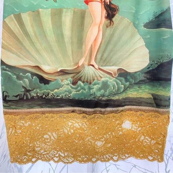 VINTAGE CASADEI BETTY BOOP SLEEVELESS MINI DRESS green blue gold - Picture 5 of 13